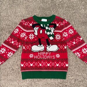 Disney Red and Green Festive Sweater